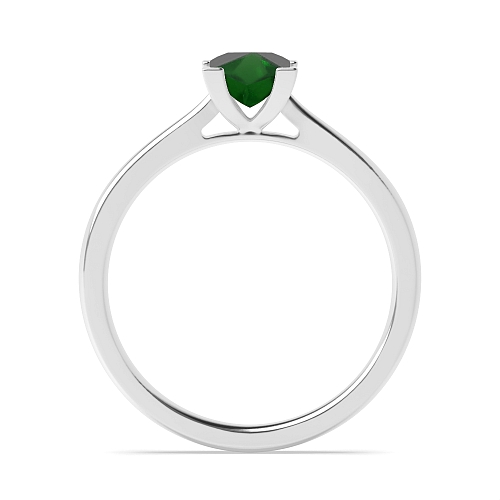 Princess Corner claws open set Emerald Engagement Rings