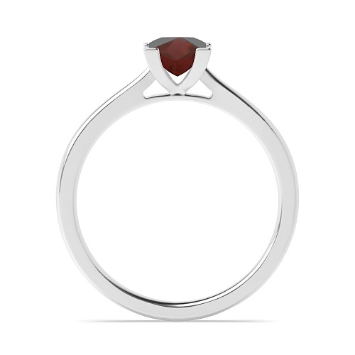 Princess Corner claws open set Garnet Engagement Rings