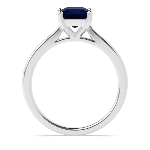 Princess Classic basket set Blue Sapphire Engagement Rings