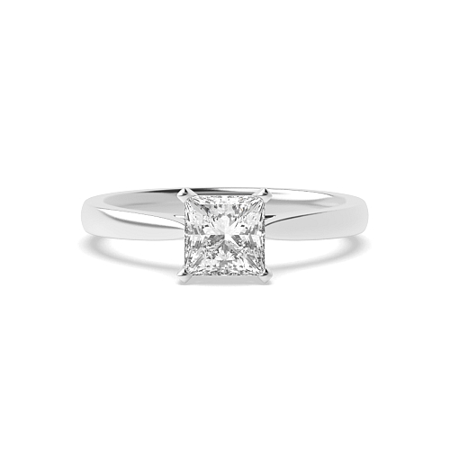 4 Prong Princess Classic Basket Set Solitaire Engagement Ring