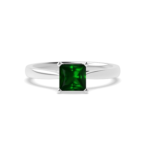 Princess Classic basket set Emerald Engagement Rings