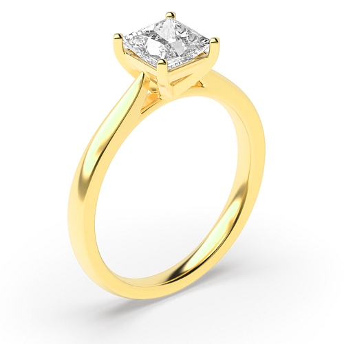 Princess Yellow Gold Solitaire Engagement Ring