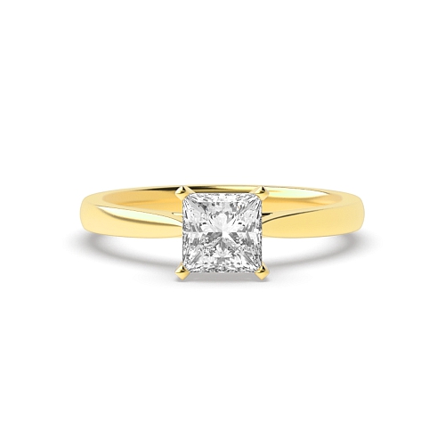 Princess Yellow Gold Solitaire Engagement Ring