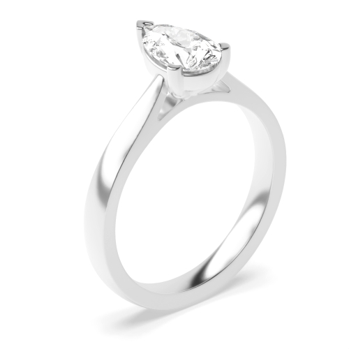 3 Prong Pear Solitaire Engagement Rings