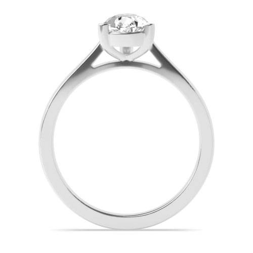 Prong Pear Classic Basket Set Solitaire Engagement Ring