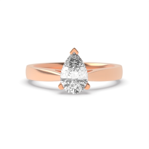 Prong Pear Rose Gold Classic basket set Engagement Rings