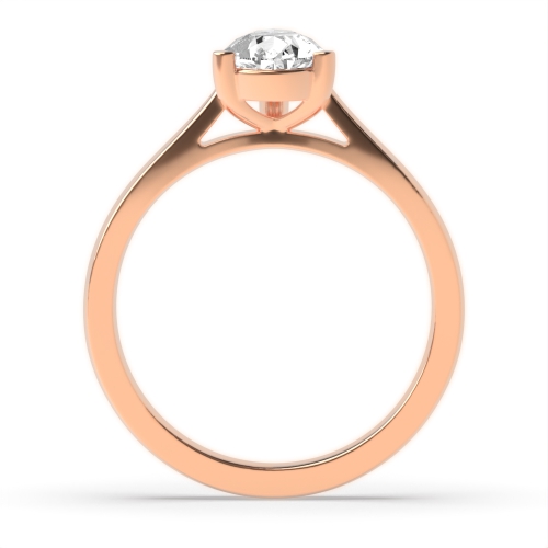 Prong Pear Rose Gold Classic basket set Engagement Rings
