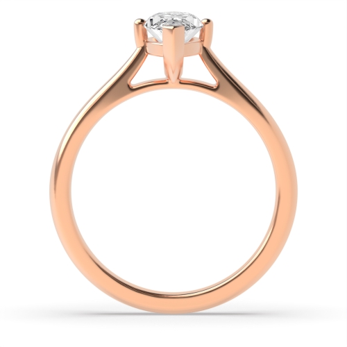 4 Prong Marquise Rose Gold Basket Set Engagement Rings