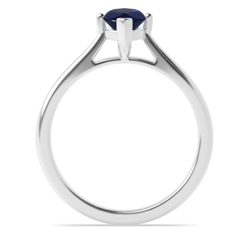 4 Prong Marquise Basket Set Blue Sapphire Engagement Rings