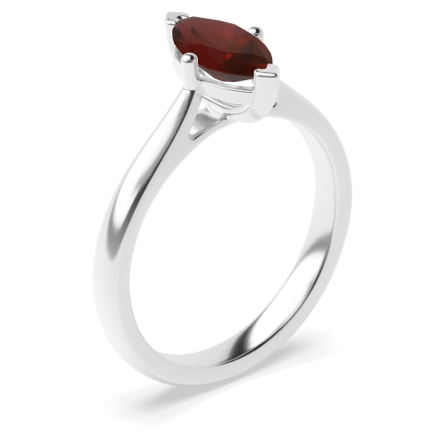 4 Prong Marquise Basket Set Garnet Engagement Rings