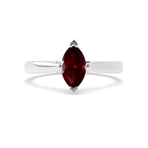 Marquise Basket Set Ruby Engagement Rings