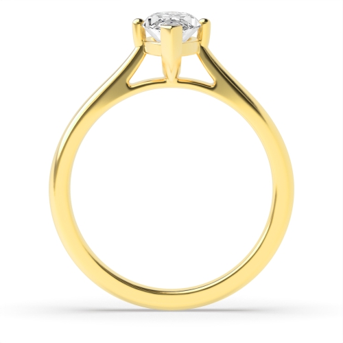 4 Prong Marquise Yellow Gold Basket Set Engagement Rings