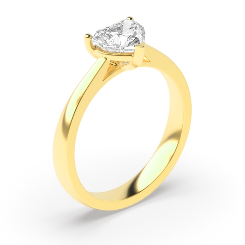 Round Diamond Engagement Ring Solitaire White or Rose Gold & Platinum