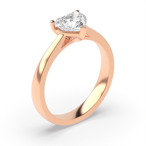 Prong Heart Rose Gold Classic Engagement Rings