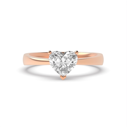 Prong Heart Rose Gold Classic Engagement Rings