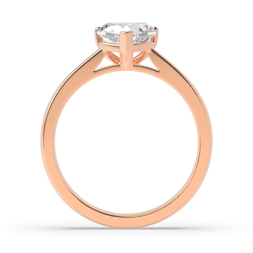 Prong Heart Rose Gold Classic Engagement Rings