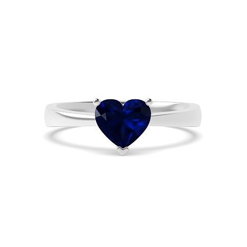 Prong Heart Classic Blue Sapphire Engagement Rings