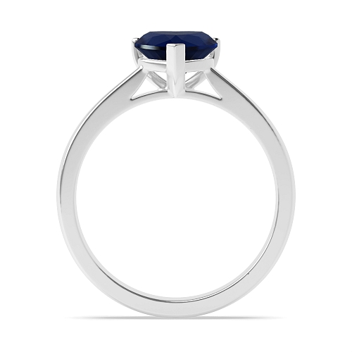 Prong Heart Classic Blue Sapphire Engagement Rings