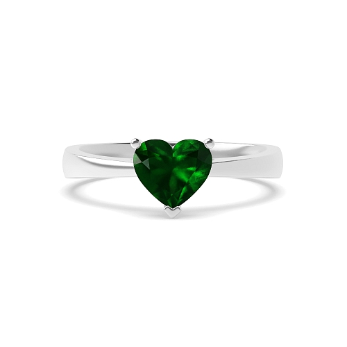 Prong Heart Classic Emerald Engagement Rings