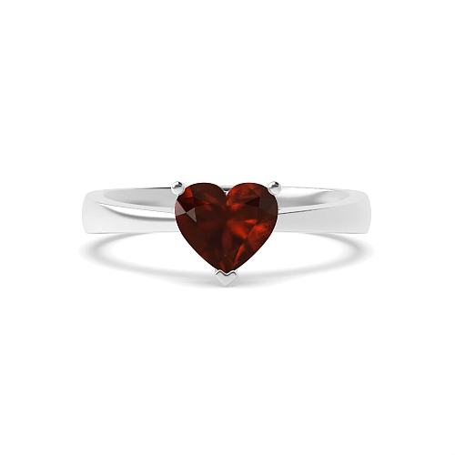 Prong Heart Classic Garnet Engagement Rings
