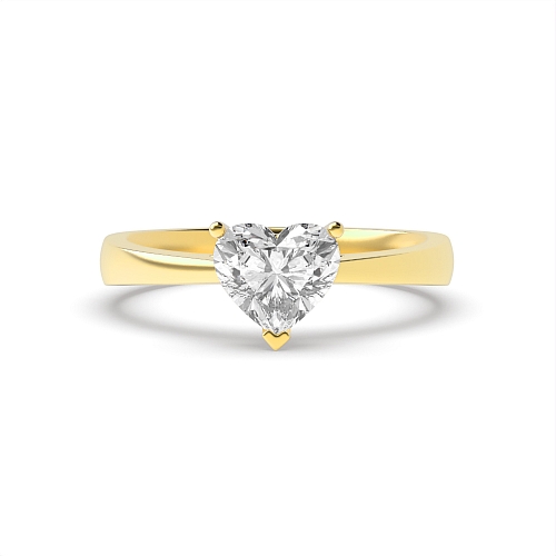 Prong Heart Yellow Gold Classic Engagement Rings