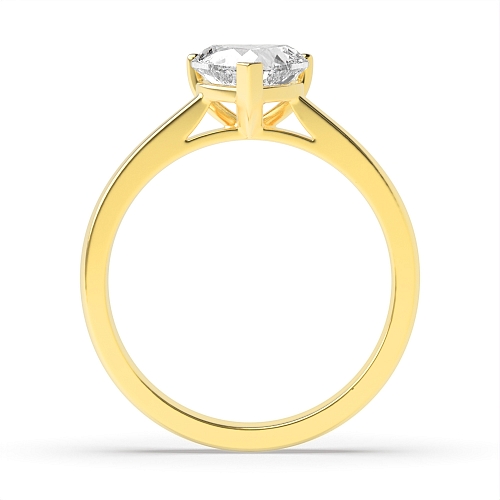 Prong Heart Yellow Gold Classic Engagement Rings