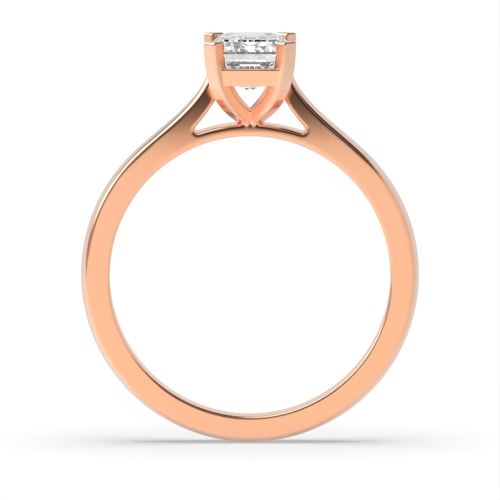 4 Prong Radiant Rose Gold Classic basket set Engagement Rings