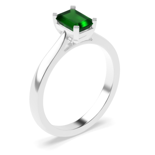 4 Prong Radiant Classic basket set Emerald Engagement Rings