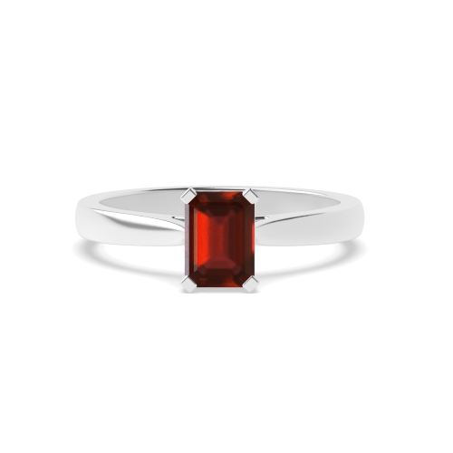 4 Prong Radiant Classic basket set Garnet Engagement Rings