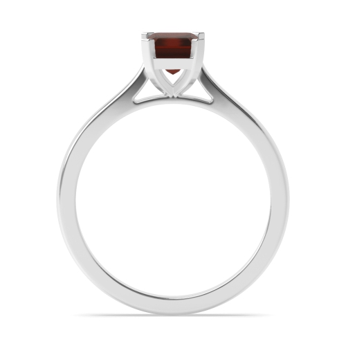 4 Prong Radiant Classic basket set Garnet Engagement Rings