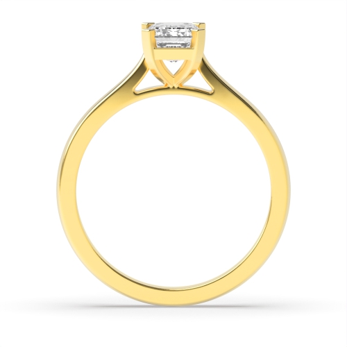 4 Prong Radiant Yellow Gold Classic basket set Engagement Rings