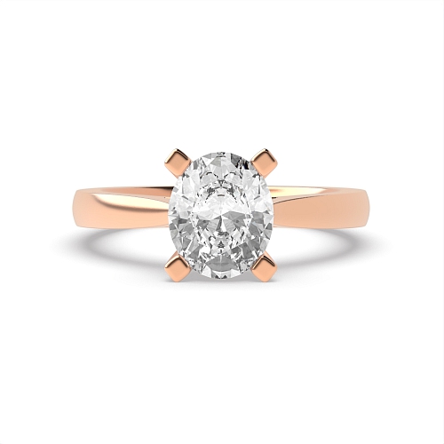 4 Prong Oval Rose Gold Basket set classic Engagement Rings