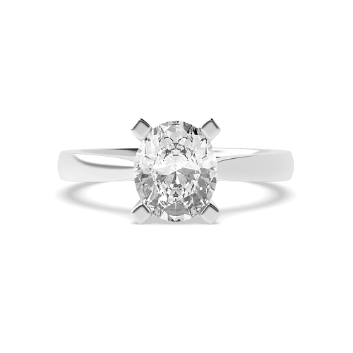 4 Prong Oval Basket set classic Solitaire Engagement Rings