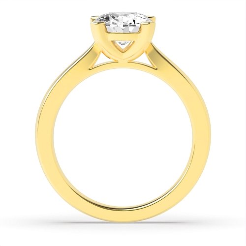 4 Prong Oval Yellow Gold Basket set classic Engagement Rings