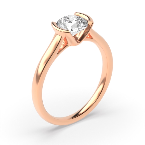 Tension Set Engagement Ring Round Solitaire Diamond Ring Platinum