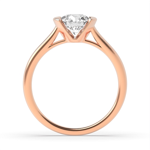 Round Rose Gold Open Rub Over Engagement Rings