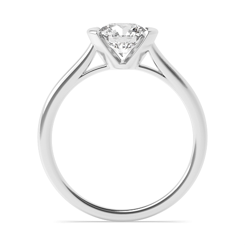 Round Open Rub Over Engagement Rings