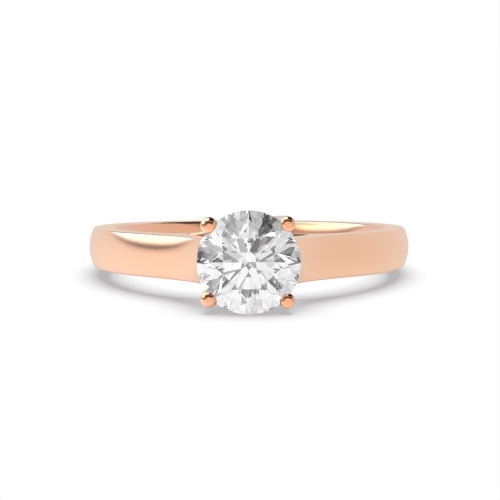 4 Prong Round Rose Gold Crossover classic Engagement Rings