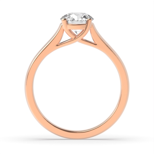 4 Prong Round Rose Gold Crossover classic Engagement Rings