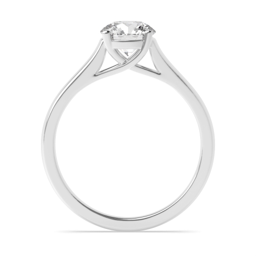 4 Prong Round Platinum Crossover classic Engagement Rings