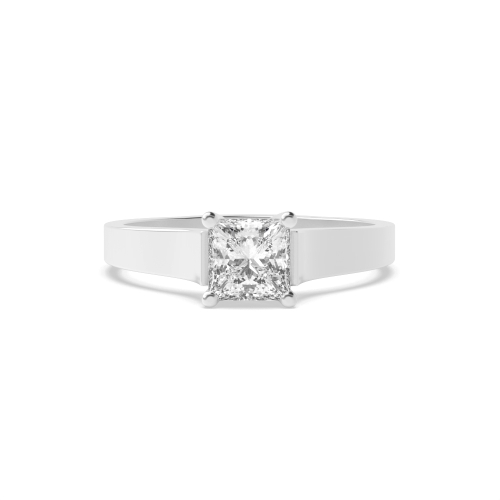 4 Prong Princess Wide shoulder crossover Engagement Rings