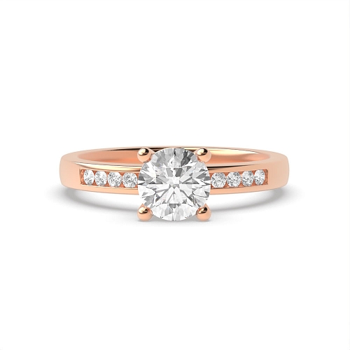 Round Rose Gold Classic basket Engagement Rings