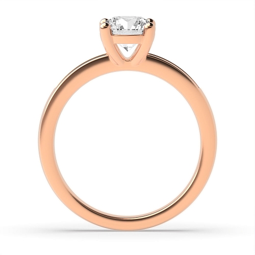 Round Rose Gold Classic basket Engagement Rings