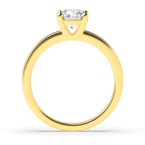 Round Yellow Gold Classic basket Engagement Rings