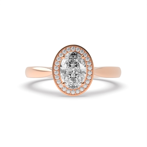 4 Prong Oval Rose Gold Channel set Engagement Rings
