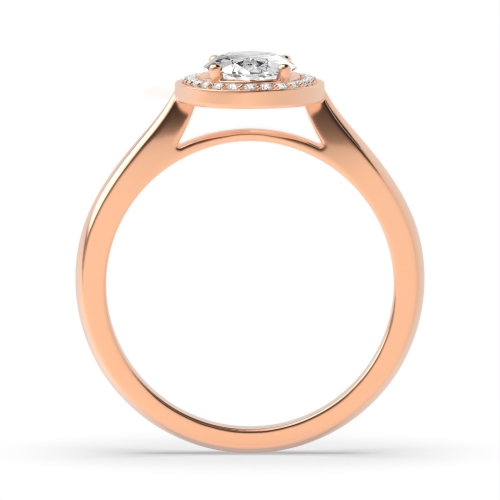 4 Prong Oval Rose Gold Channel set Engagement Rings