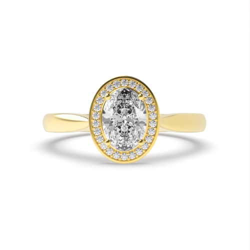 4 Prong Oval Yellow Gold Channel set Engagement Rings
