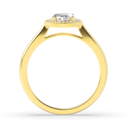 4 Prong Oval Yellow Gold Channel set Engagement Rings