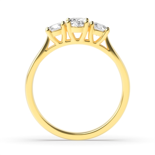 4 Prong Oval/Round Yellow Gold Raised set Engagement Rings