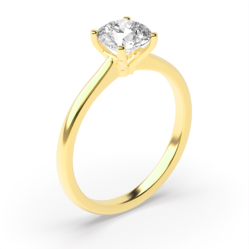 4 Prong Round Yellow Gold Solitaire Engagement Rings